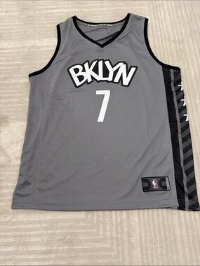 Brooklyn BKLYN #7 Gray NBA Basketball Jersey